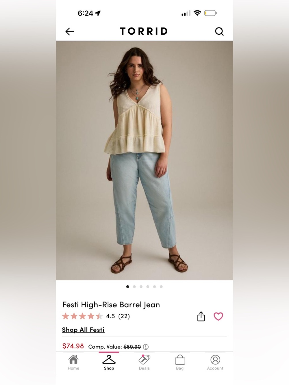 torrid Light Wash Festi High-Rise Barrel Jeans